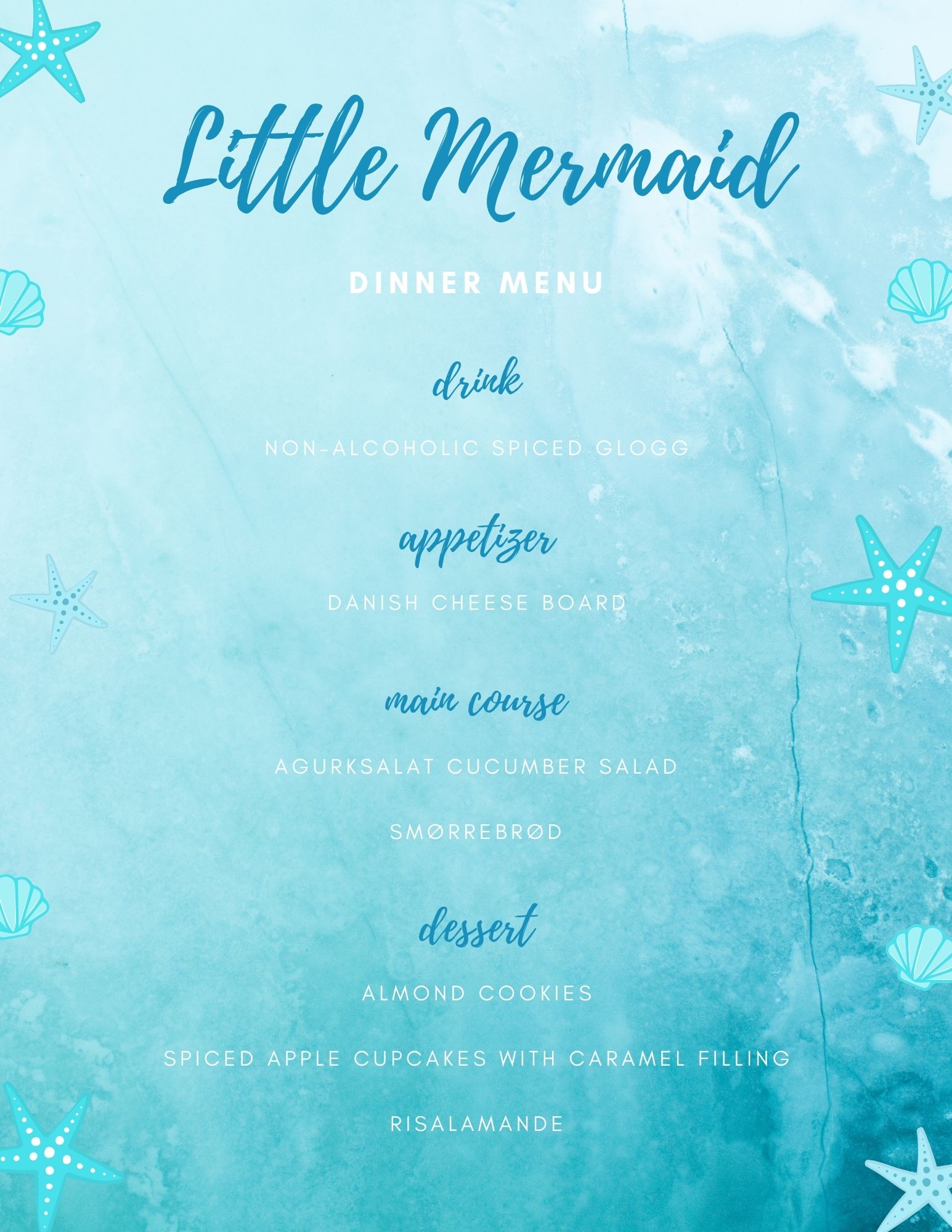 Little Mermaid Disney Dinner - Pixie Dust & Posies